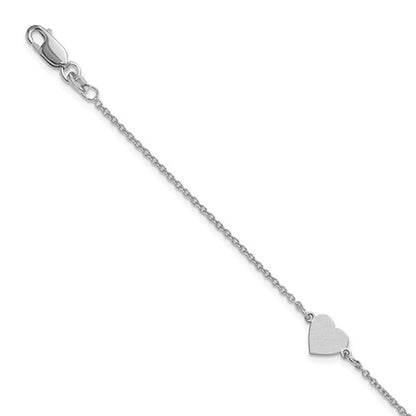 Sterling Silver Heart Cable Link Children's Bracelet