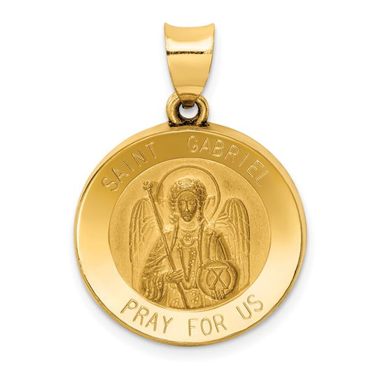 14k Yellow Gold St. Gabriel Medallion - 21 mm