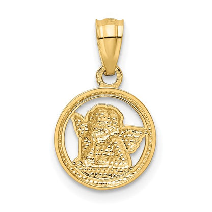 14k Two-Tone Framed Angel Charm