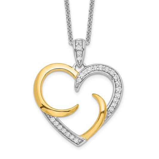 Sterling Silver Gold-Plated Heart Necklace