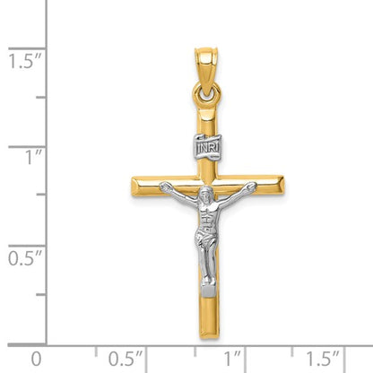 14k Two-Tone Gold Crucifix Pendant