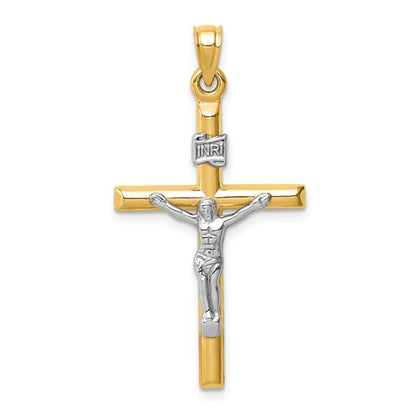 14k Two-Tone Gold Crucifix Pendant