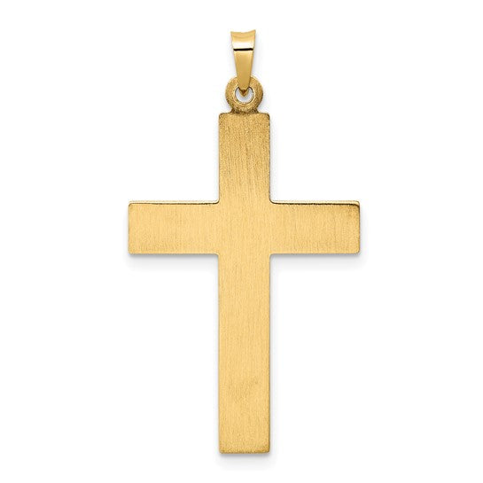 14k Two-Tone Gold Polished Rosary Cross Charm Pendant