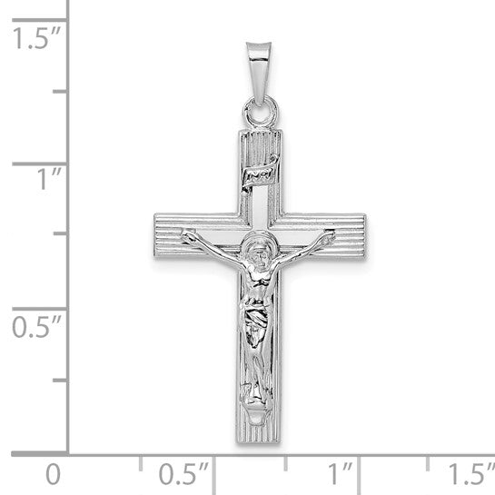 14k White Crucifix  Pendant