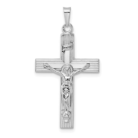 14k White Crucifix  Pendant