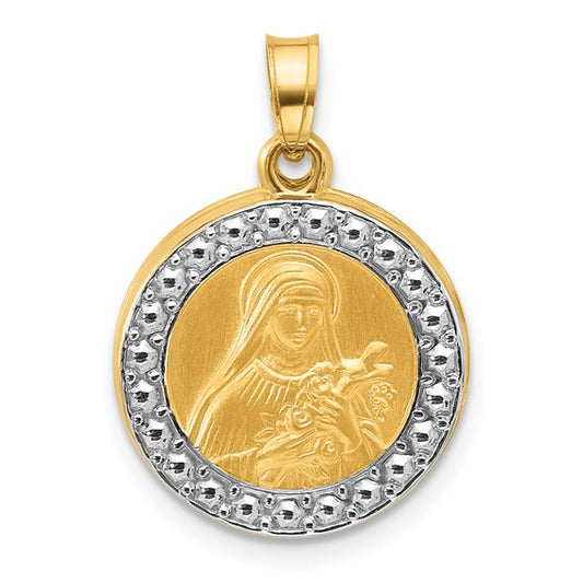 14k Two-Tone St. Theresa Medallion - 21.5 mm