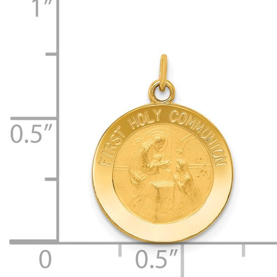 14k Yellow Gold First Holy Communion Medallion