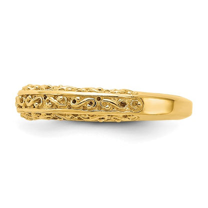 14k Filigree Wedding Bands - 3.00 mm