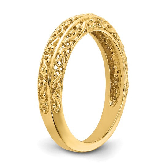 14k Filigree Wedding Bands - 3.00 mm