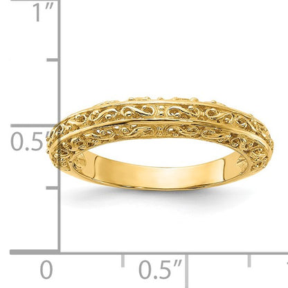 14k Filigree Wedding Bands - 3.00 mm