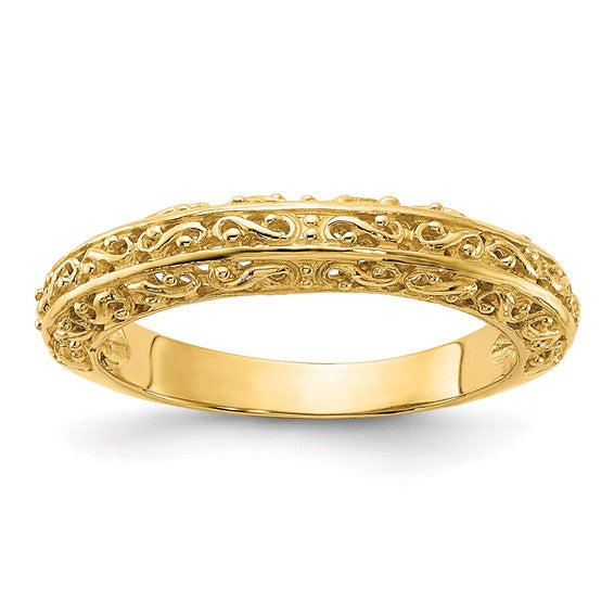 14k Filigree Wedding Bands - 3.00 mm