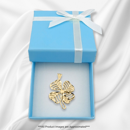 14k Yellow Gold Four Leaf Clover Charm