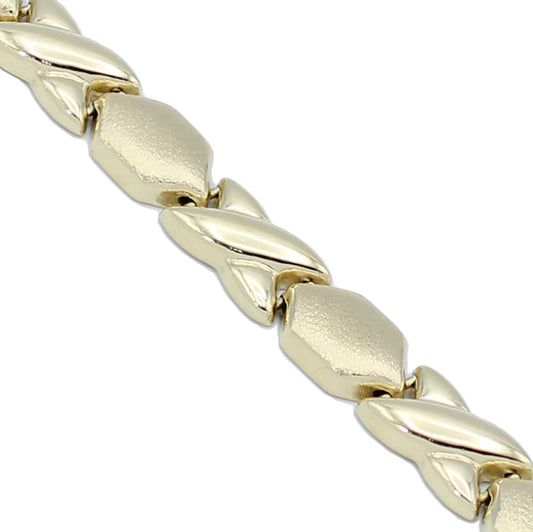 14k Yellow Gold Classic X & O Bracelet