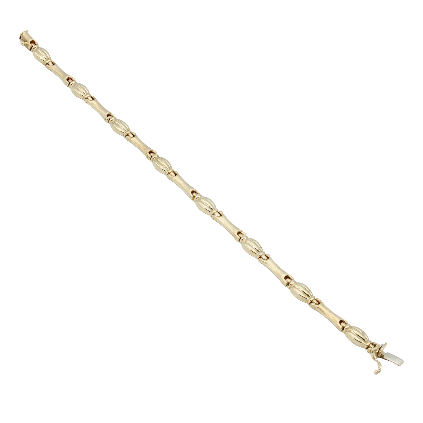 14k Yellow Gold Fancy Style Polished & Brushed Bracelet