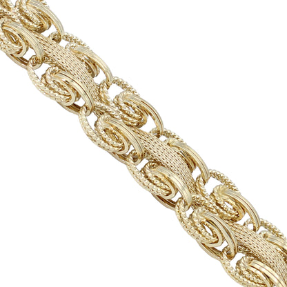 14k Yellow Gold Fancy Textured Wire Bracelet