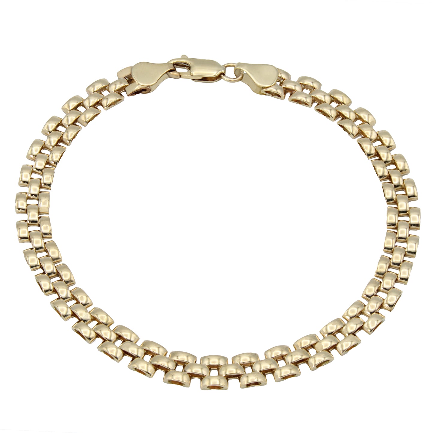 14k Yellow Gold Polished Panther Link Bracelet - 6.00 mm