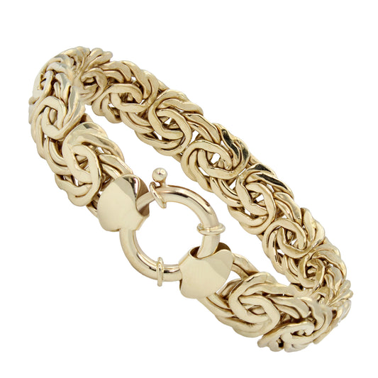 14k Yellow Gold Polished Byzantine Link Bracelet