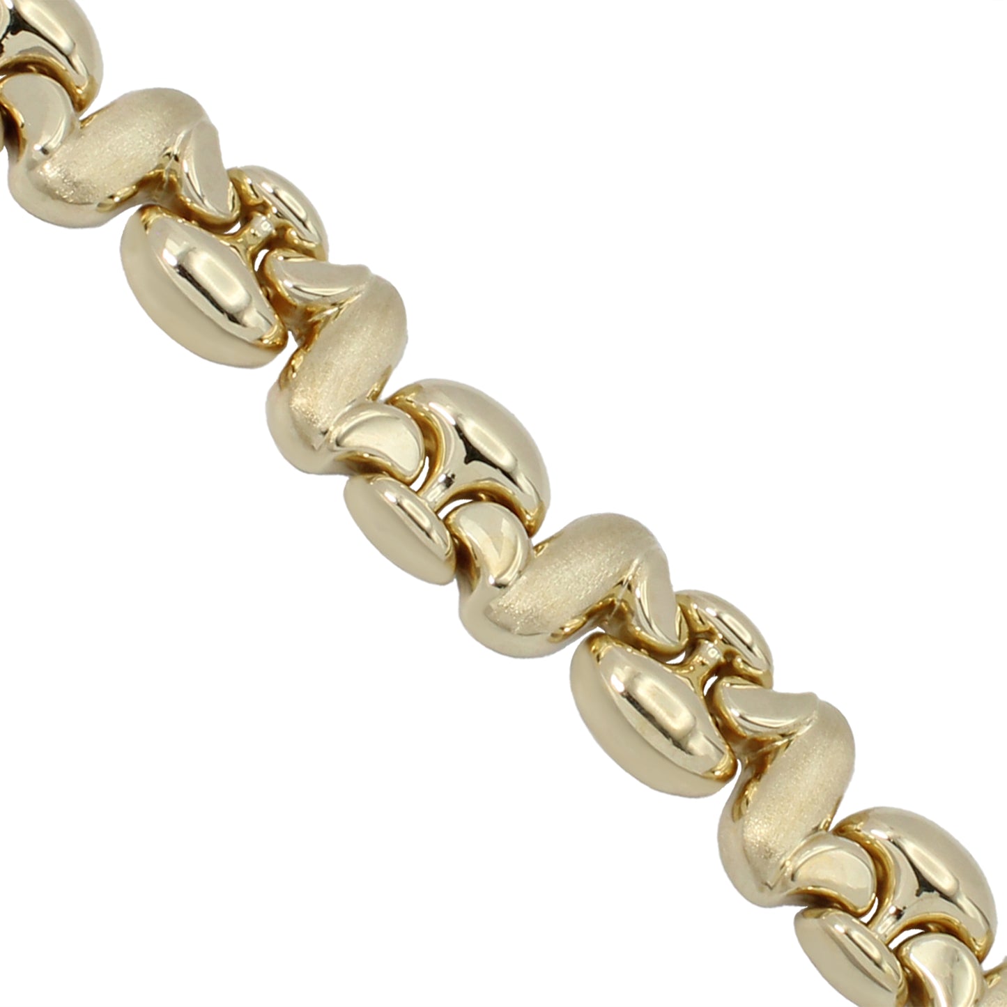 14k Yellow Gold Fancy Mushroom "S" Link Bracelet