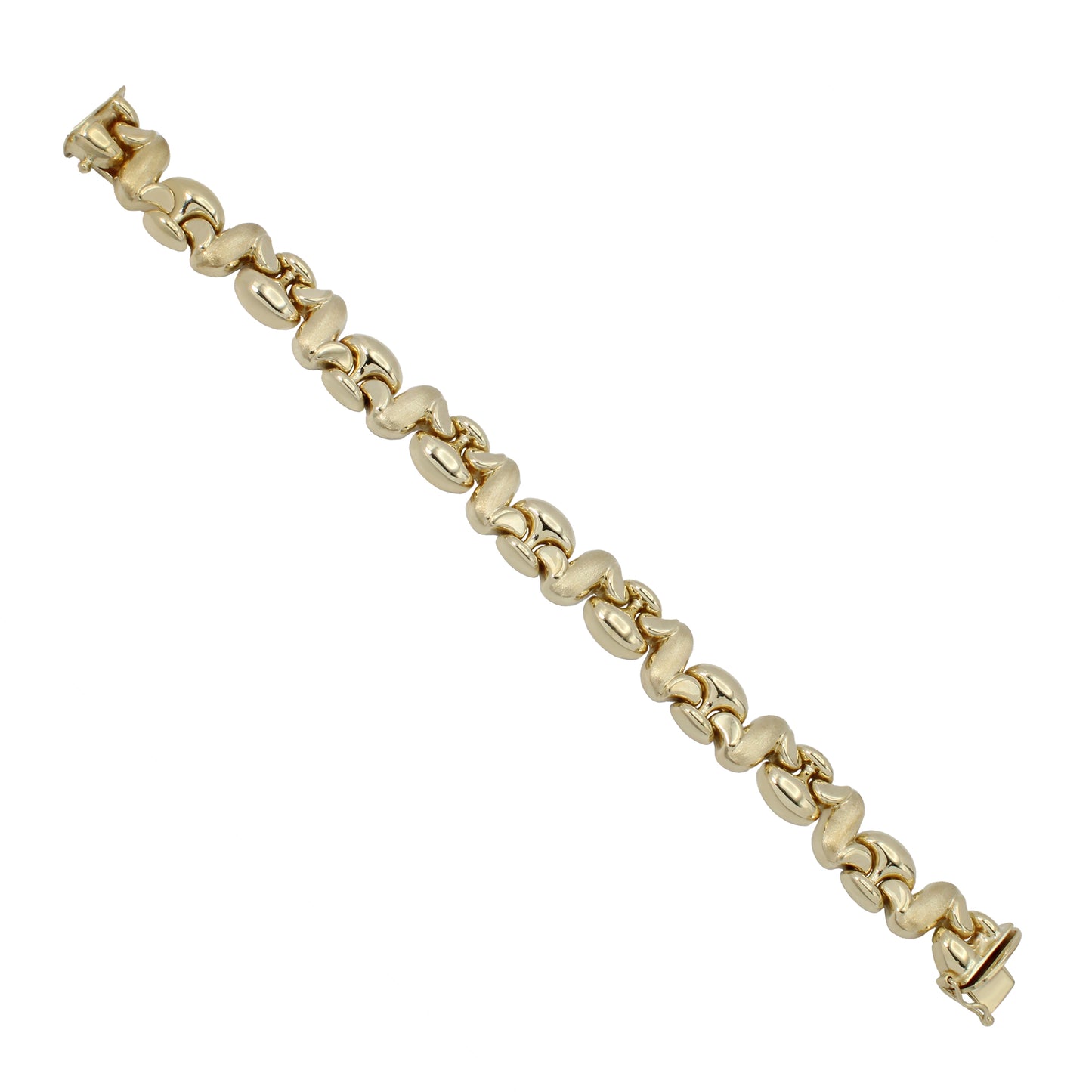 14k Yellow Gold Fancy Mushroom "S" Link Bracelet