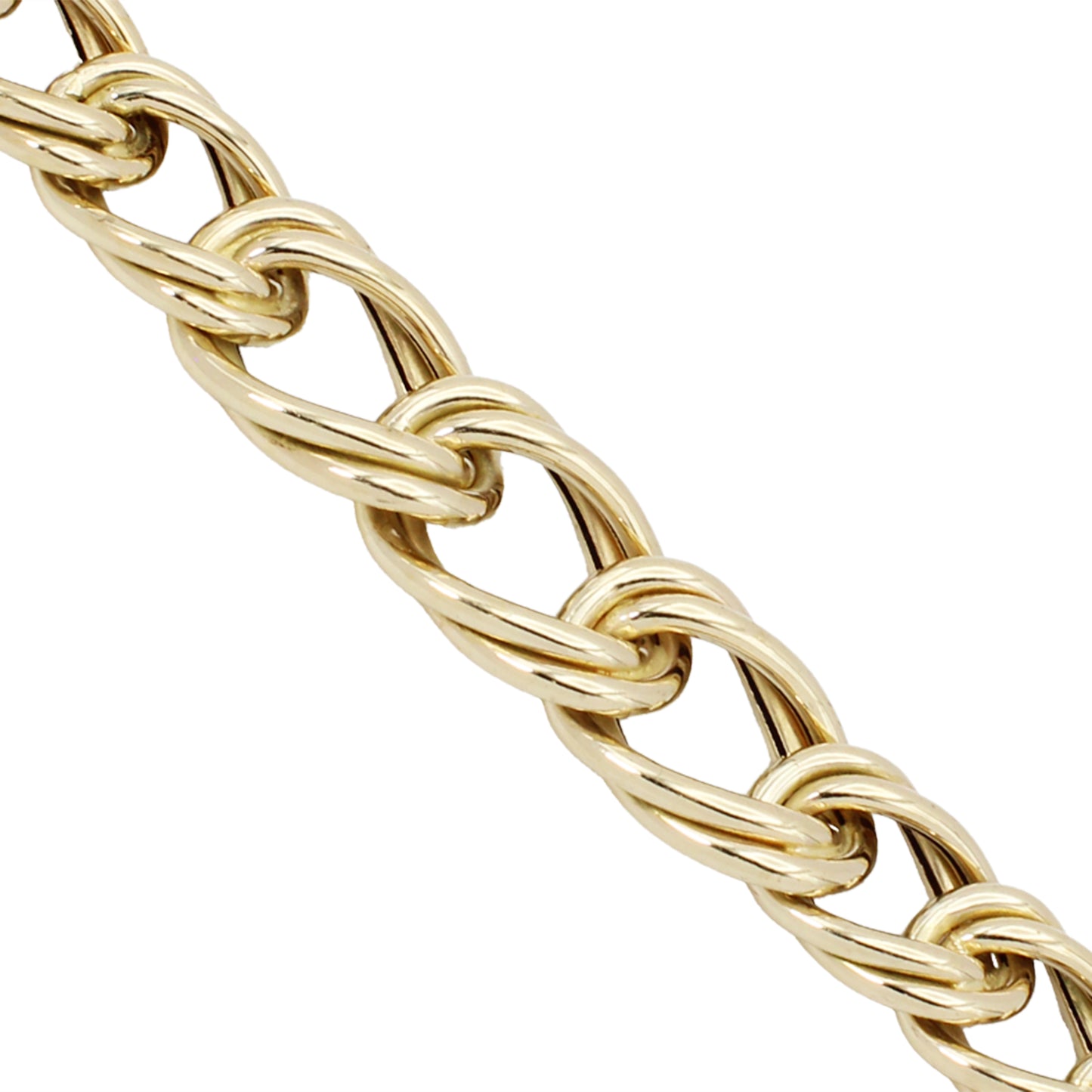 14k Yellow Gold Polished Graduating Double Link Style Bracelet