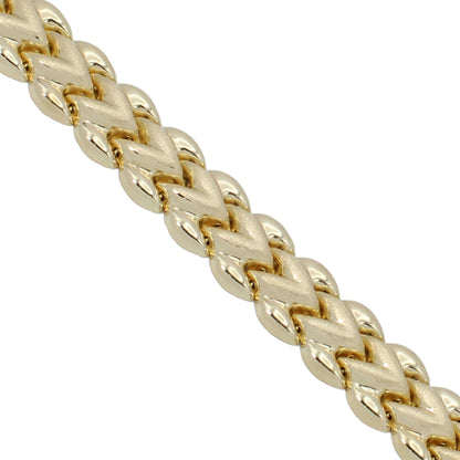 14k Yellow Gold Polished & Brushed Fancy "W" Link Bracelet