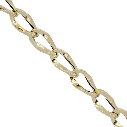 14k Yellow Gold Polished Cuban Link Style Women's Bracelet