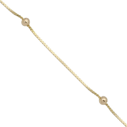 14k Yellow Gold Ball on "S" Link Bracelet