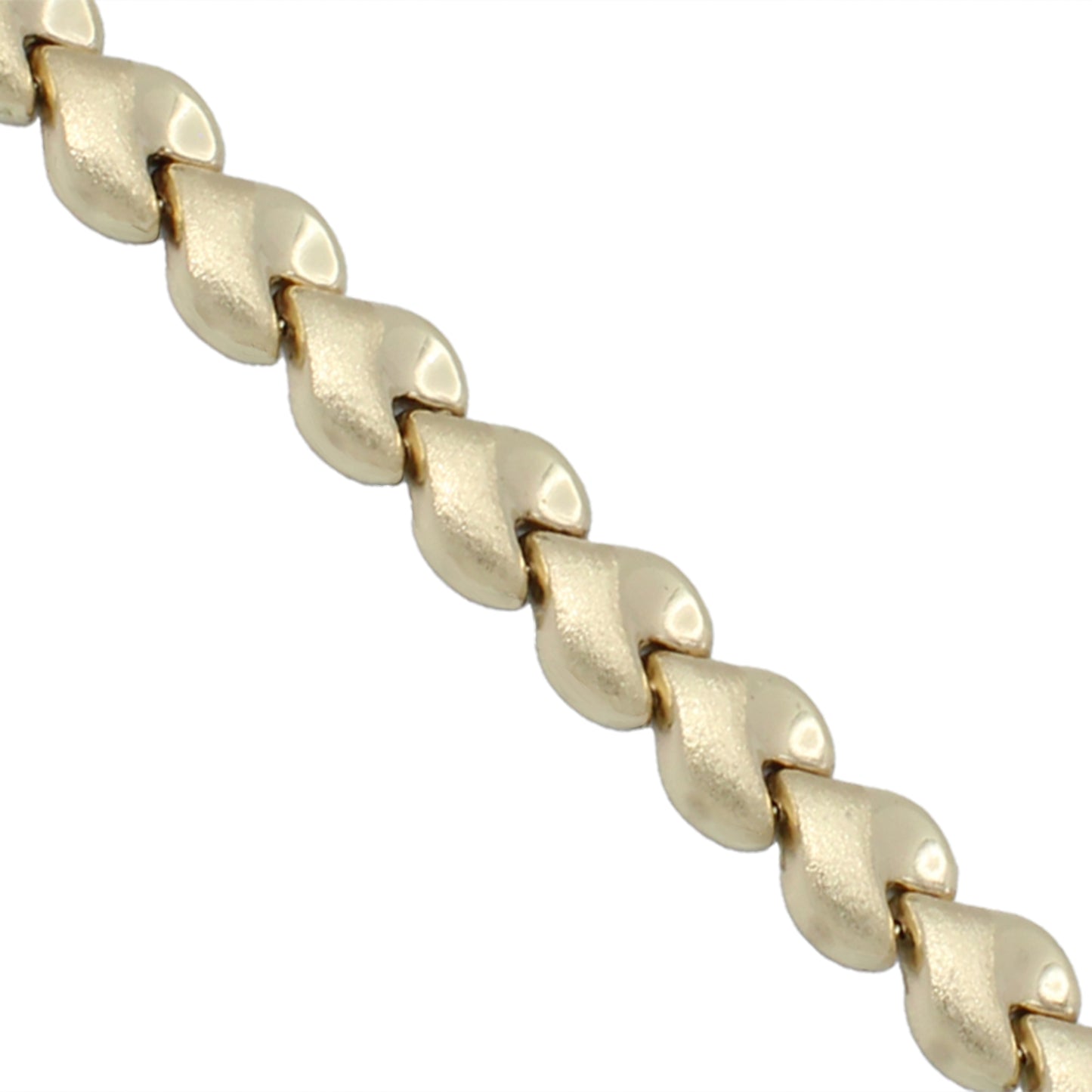 14k Yellow Gold Polished & Brushed Heart Shaped "V" Bracelet