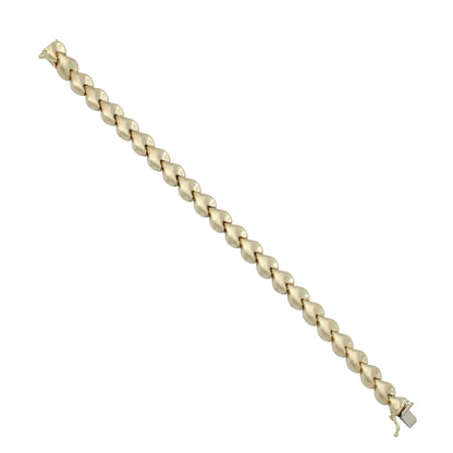 14k Yellow Gold Polished & Brushed Heart Shaped "V" Bracelet