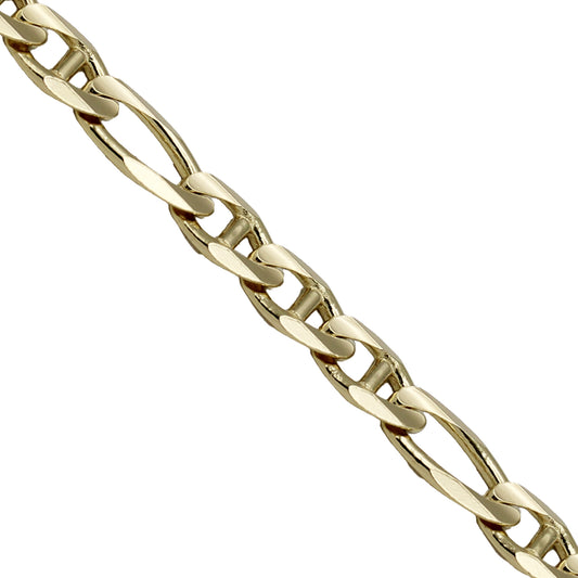 14k Yellow Gold Figaro-Anchor Link Bracelet