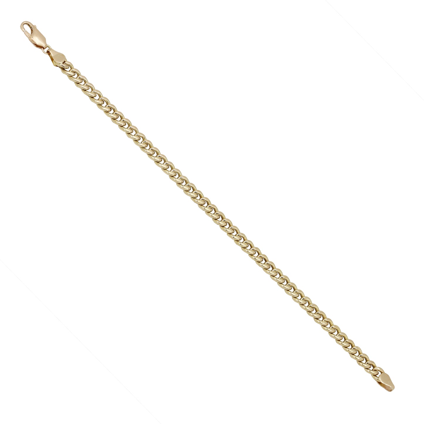 14k Yellow Gold Semi-Solid Cuban Link Bracelet - 5.60 mm