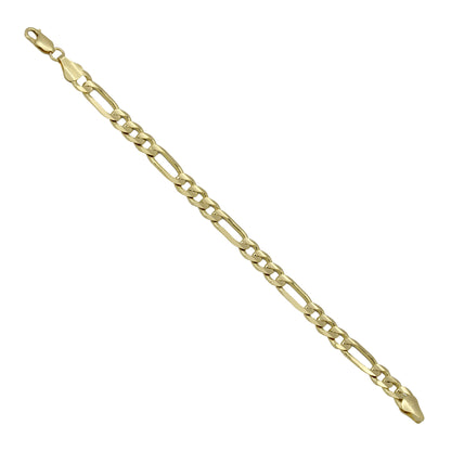 14k Yellow Gold Figaro Link Bracelet - 8.30 mm