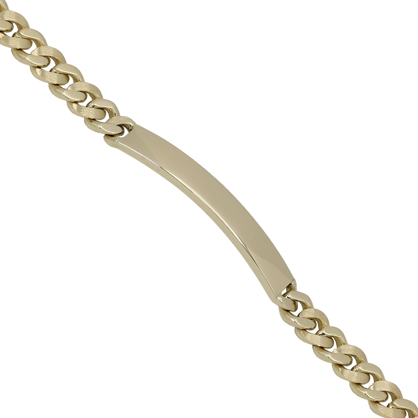 14k Polished & Brushed Cuban Link ID Bracelet