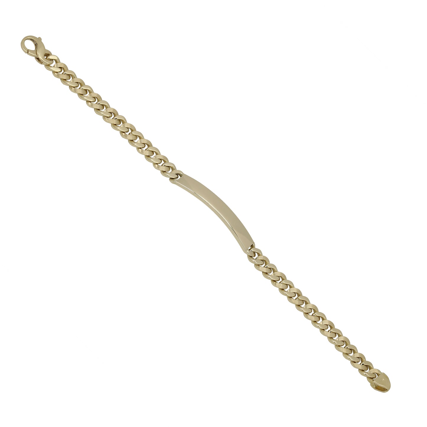 14k Polished & Brushed Cuban Link ID Bracelet