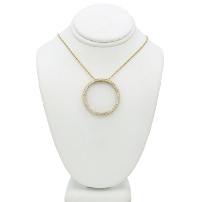 14k Yellow Gold Diamond Circle Pendant