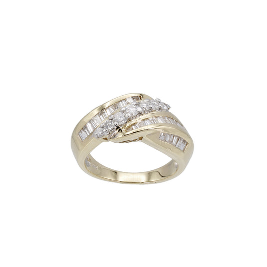 14k Yellow Gold Fancy Baguette Diamond Ring