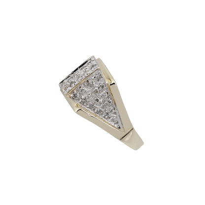 14k Yellow Gold Diamond Pyramid Style Ring