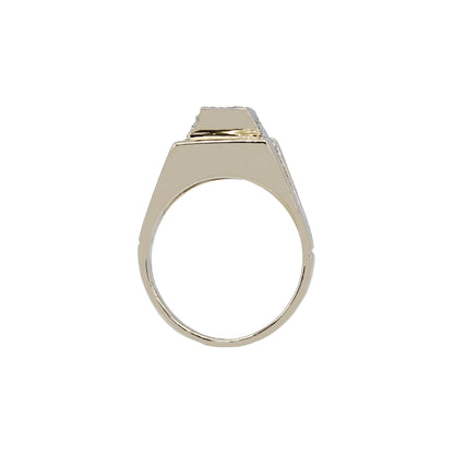 14k Yellow Gold Diamond Pyramid Style Ring