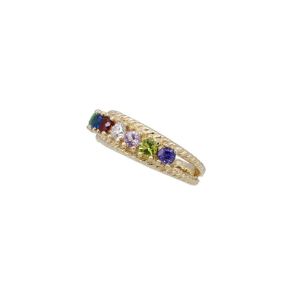 14k Yellow Gold 7-Stone Birthstone Mother's Ring