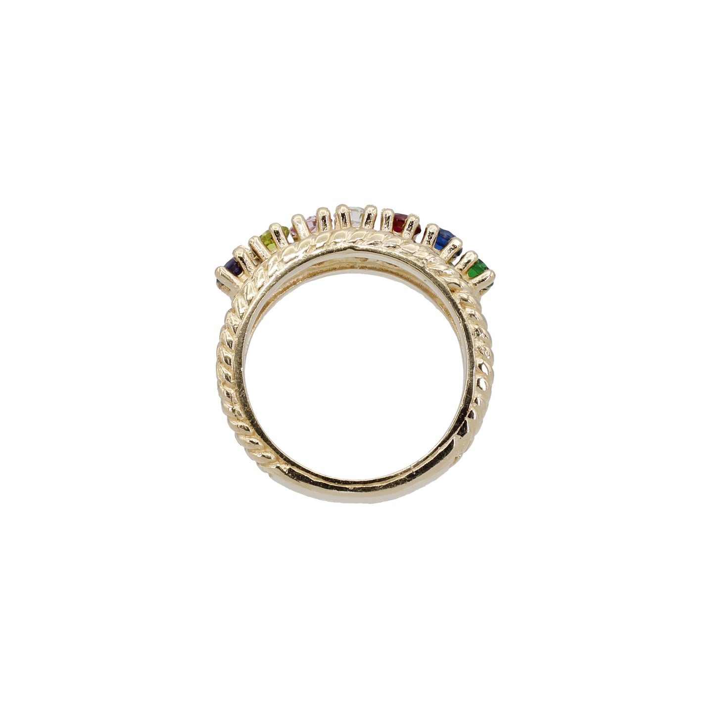 14k Yellow Gold 7-Stone Birthstone Mother's Ring