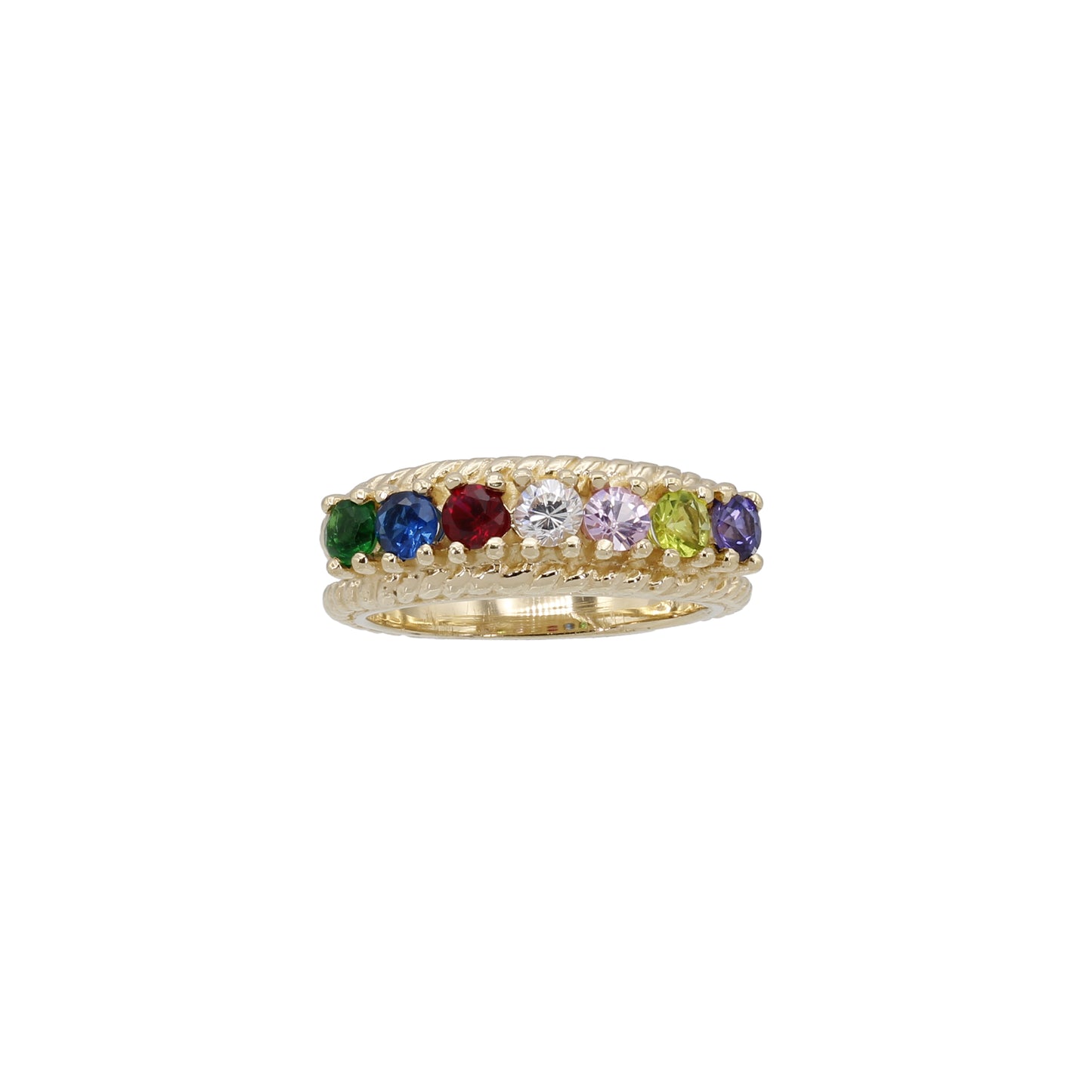 14k Yellow Gold 7-Stone Birthstone Mother's Ring