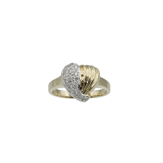 14k Yellow Gold Diamond Heart Ring