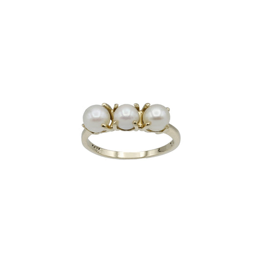 14k Yellow Gold Cultured Pearl Ring