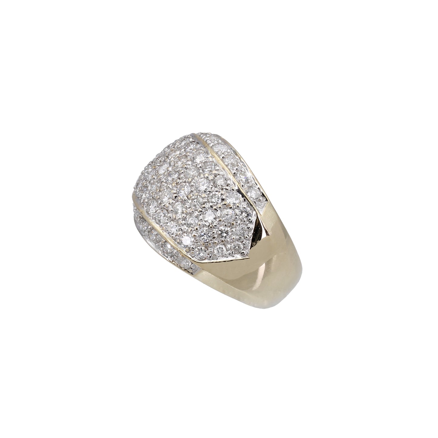 14k Yellow Gold Pave Diamond  Band Style Ring