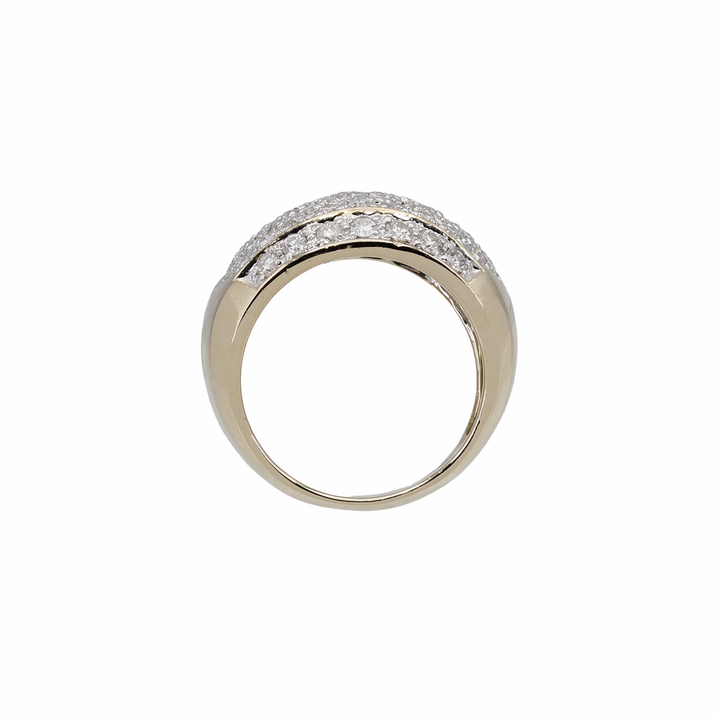 14k Yellow Gold Pave Diamond  Band Style Ring