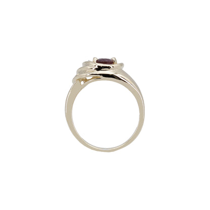 14k Yellow Gold Diamond & Oval-Cut Ruby Ring