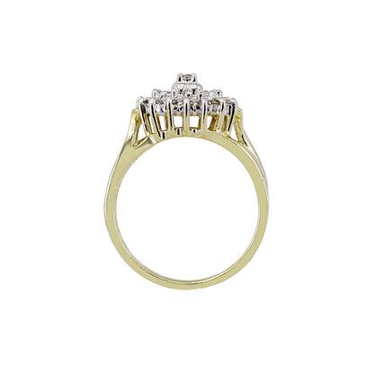 14k Yellow Gold Baguette & Round Diamond Heart Ring