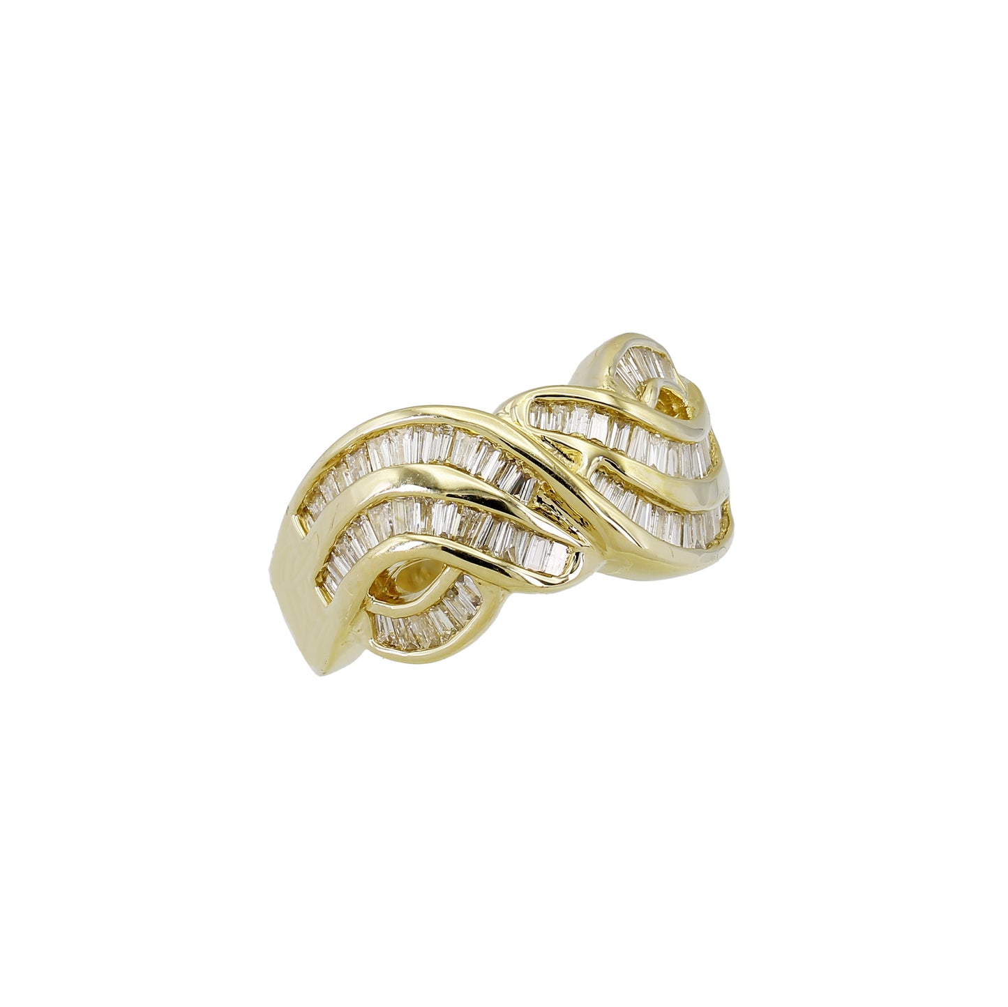 14k Yellow Gold Channel-Set Baguette Diamond Ring