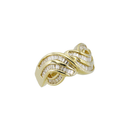 14k Yellow Gold Channel-Set Baguette Diamond Ring