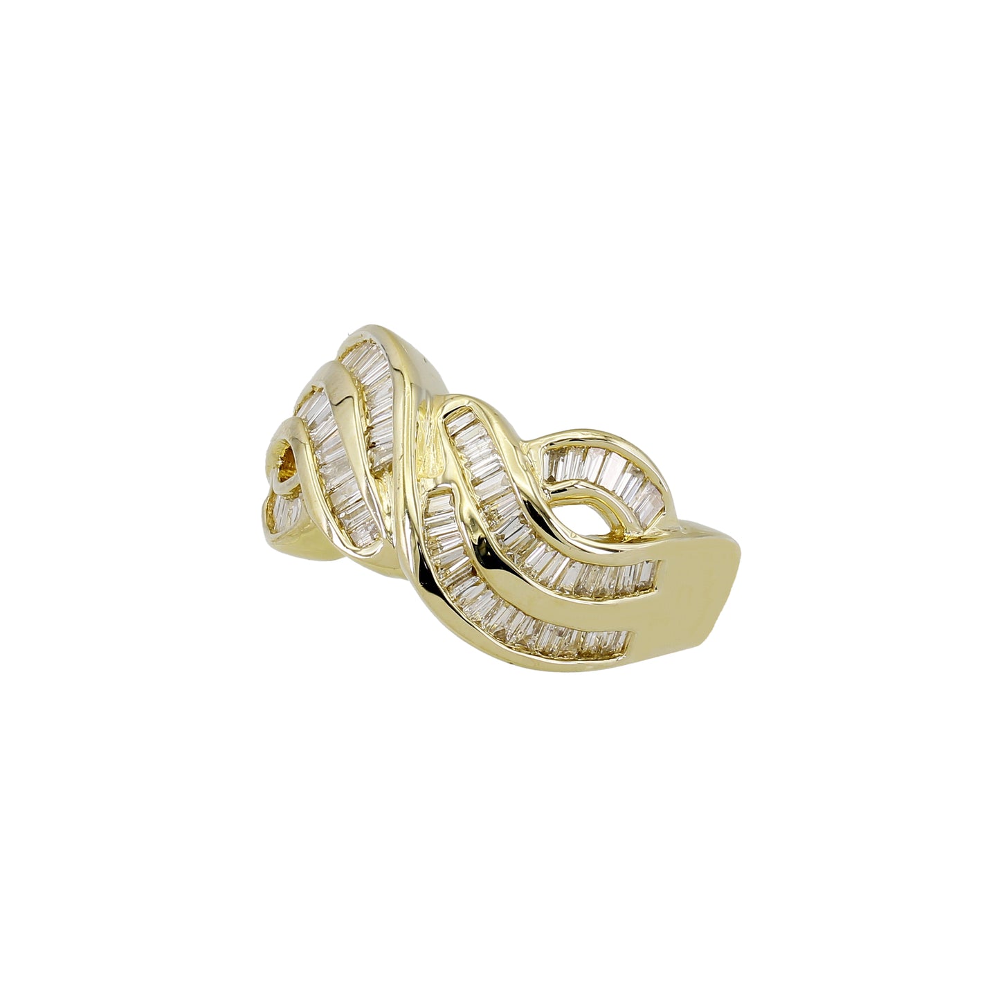 14k Yellow Gold Channel-Set Baguette Diamond Ring